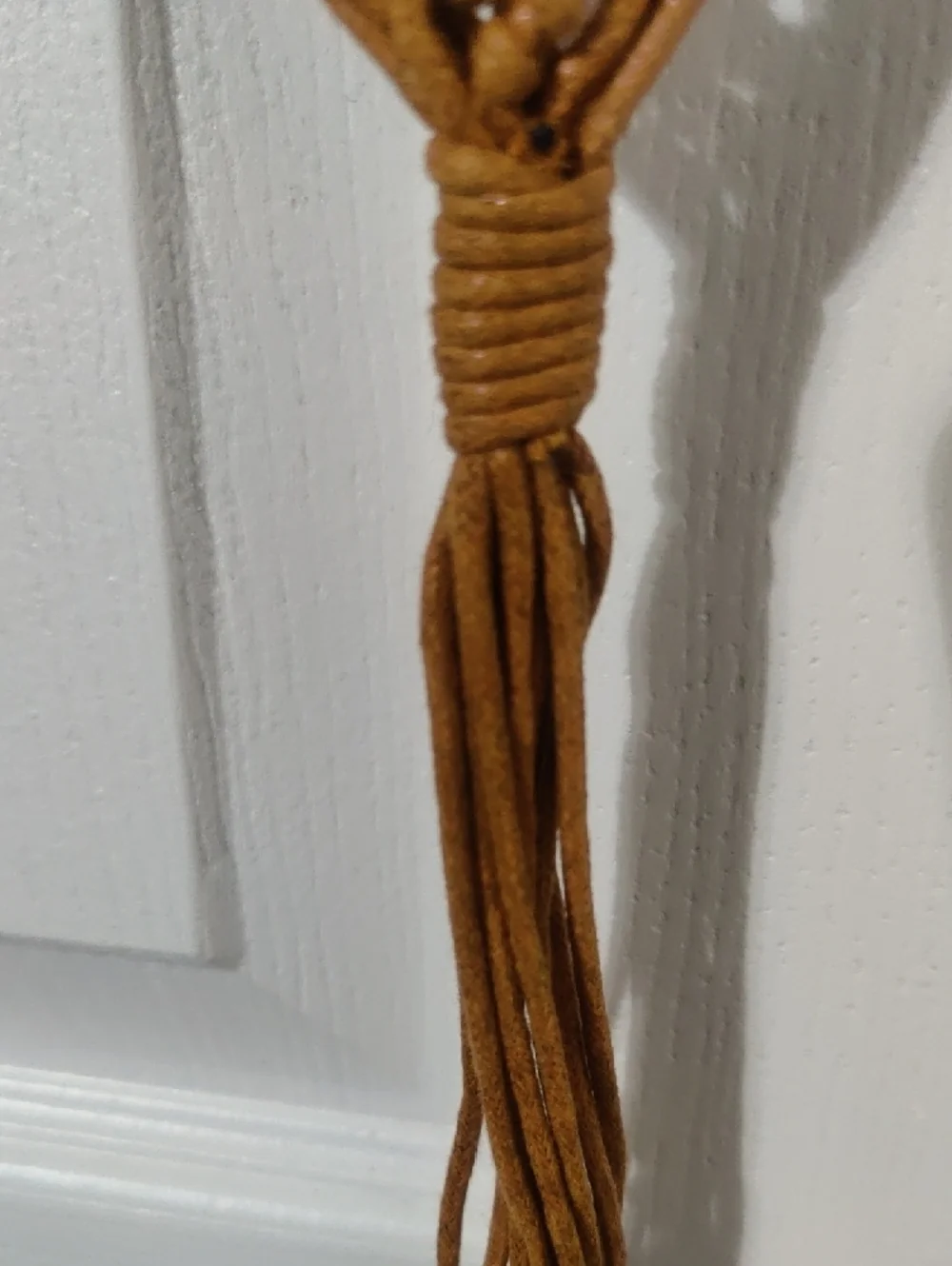 Brown Macramé Tassel Belt • Yellow Bead Accents • Boho Festival Accessory • NWT